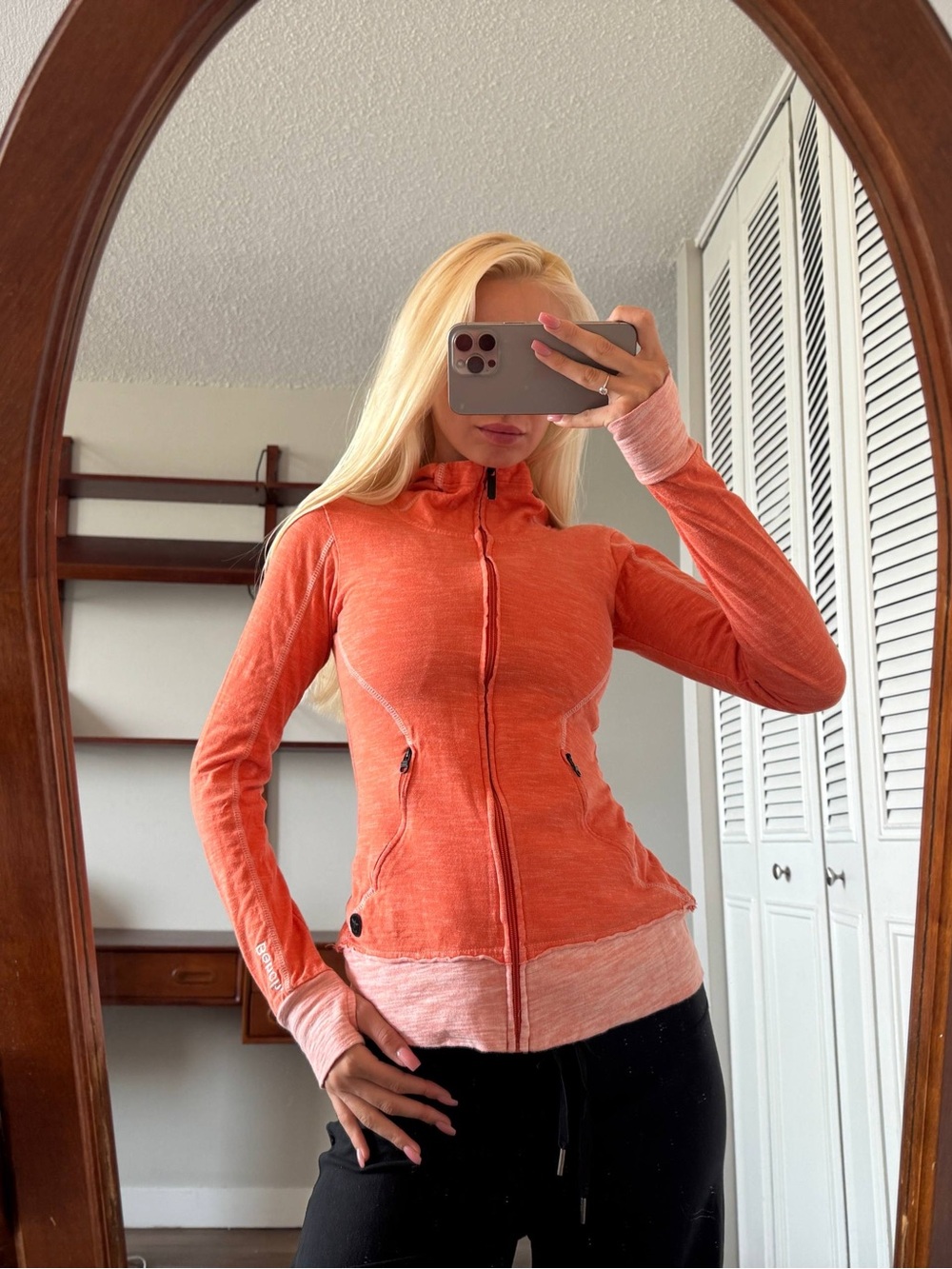 Bench Orange Two-Tone Zip-Up Jacket